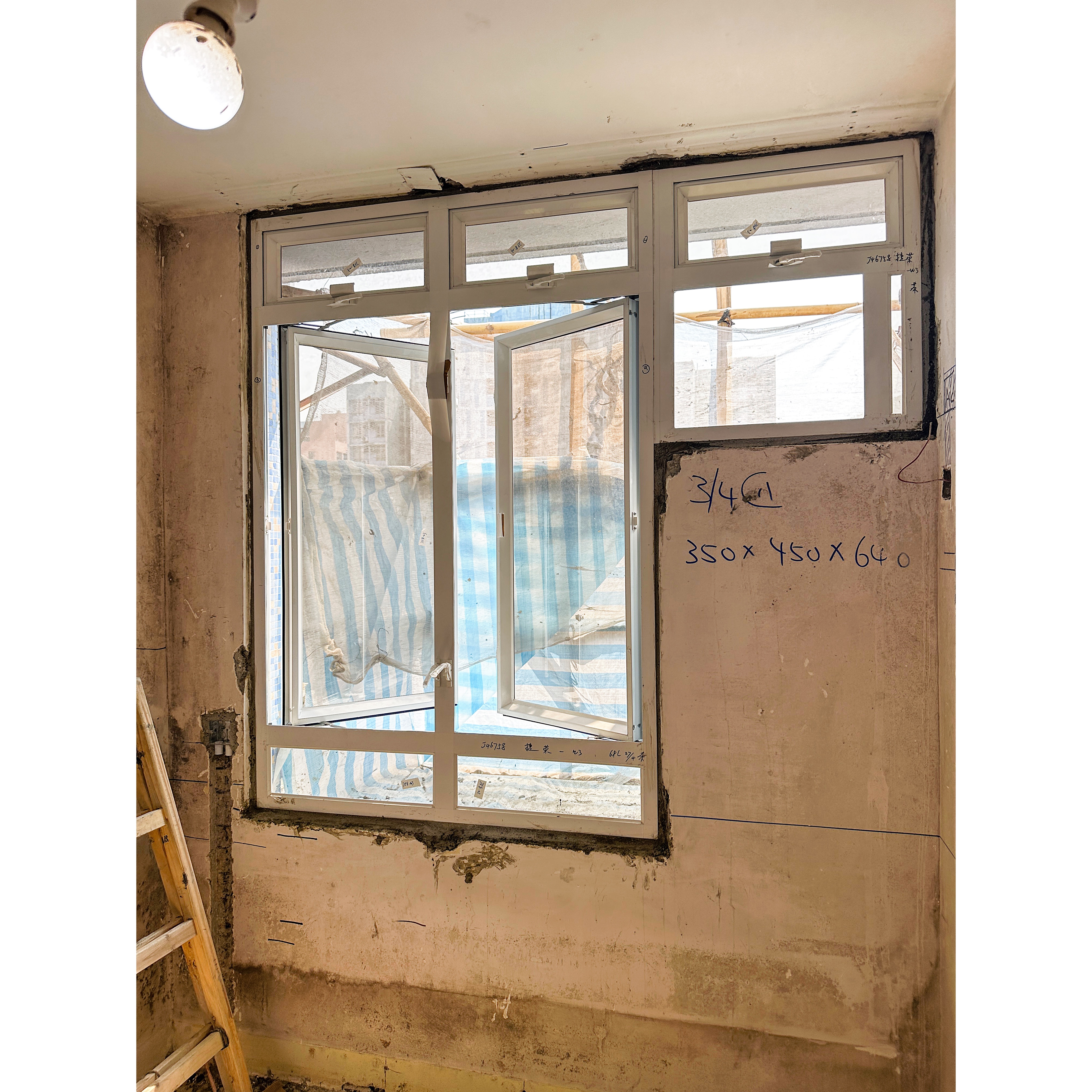 將軍澳廣明苑廣隆閣。更換全屋鋁窗